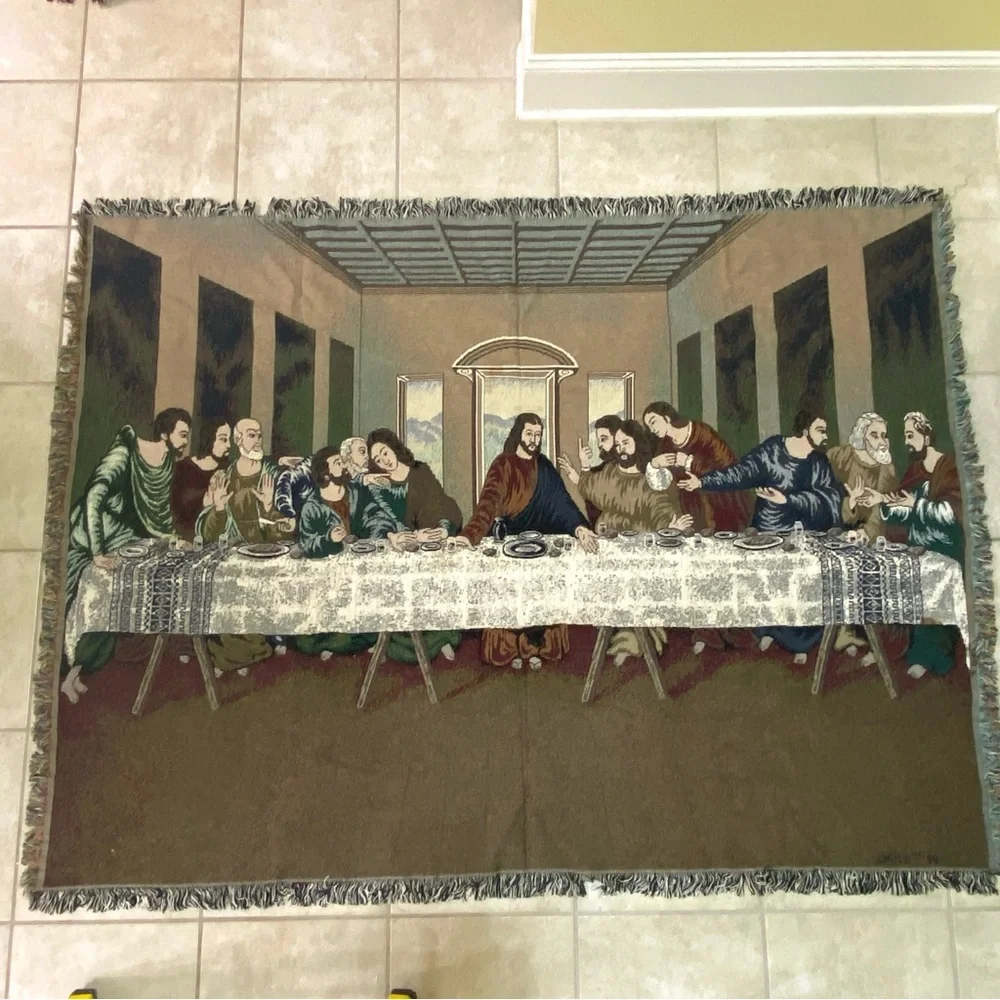 Last Supper Tapestry Rug Wall Decor Throw 71” x 54”